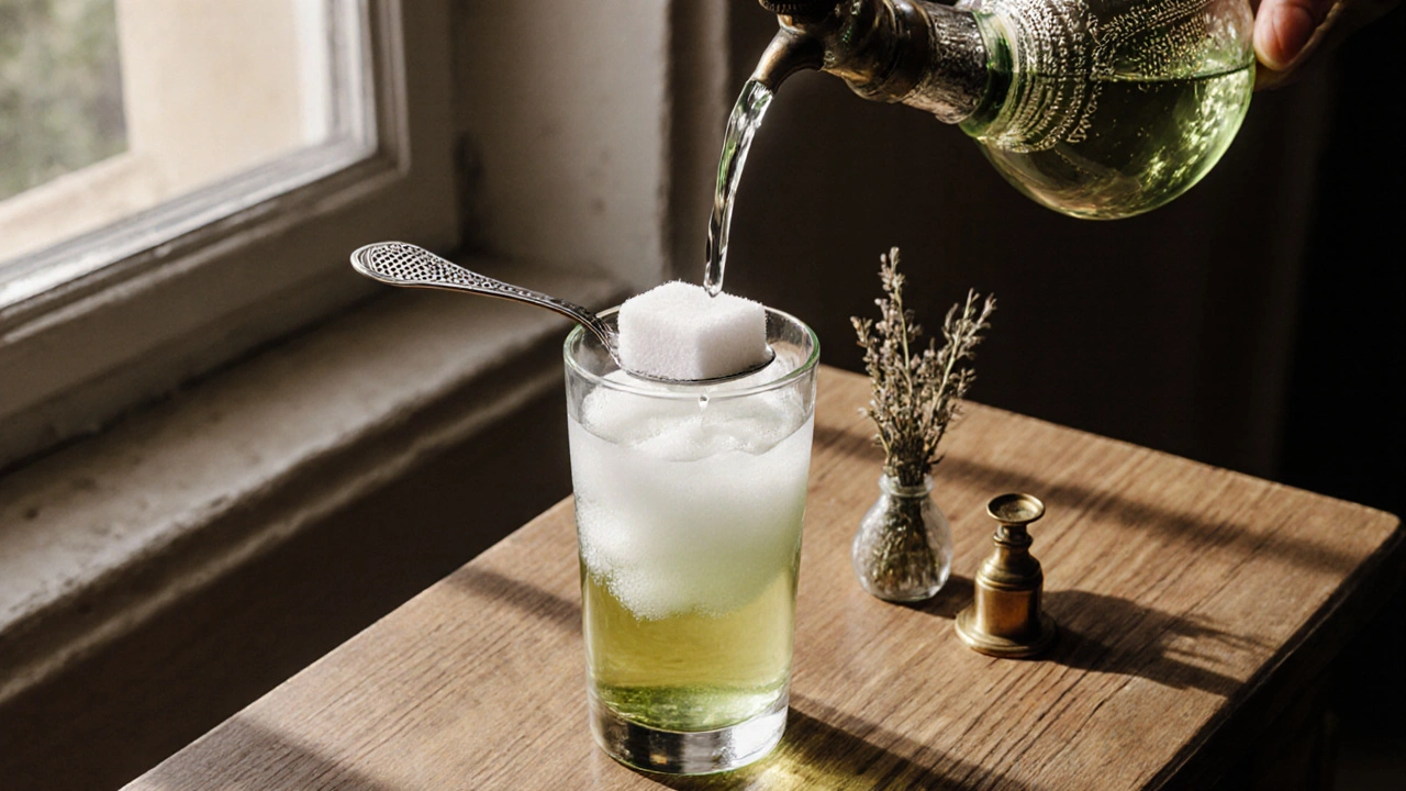 Was sind die drei Phasen der Absinth-Zubereitung?