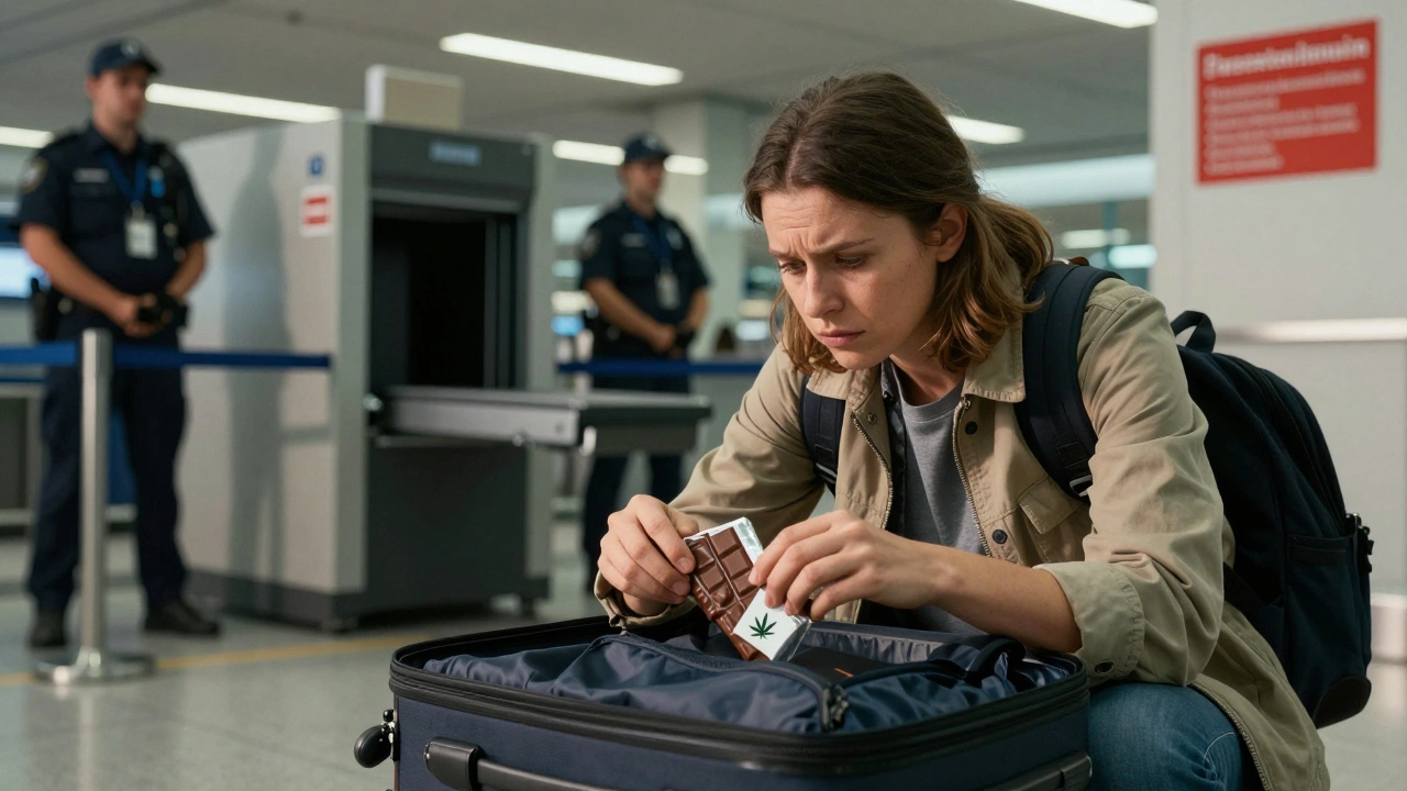 Kann ich Schokolade mit Cannabis beim Fliegen mitnehmen?