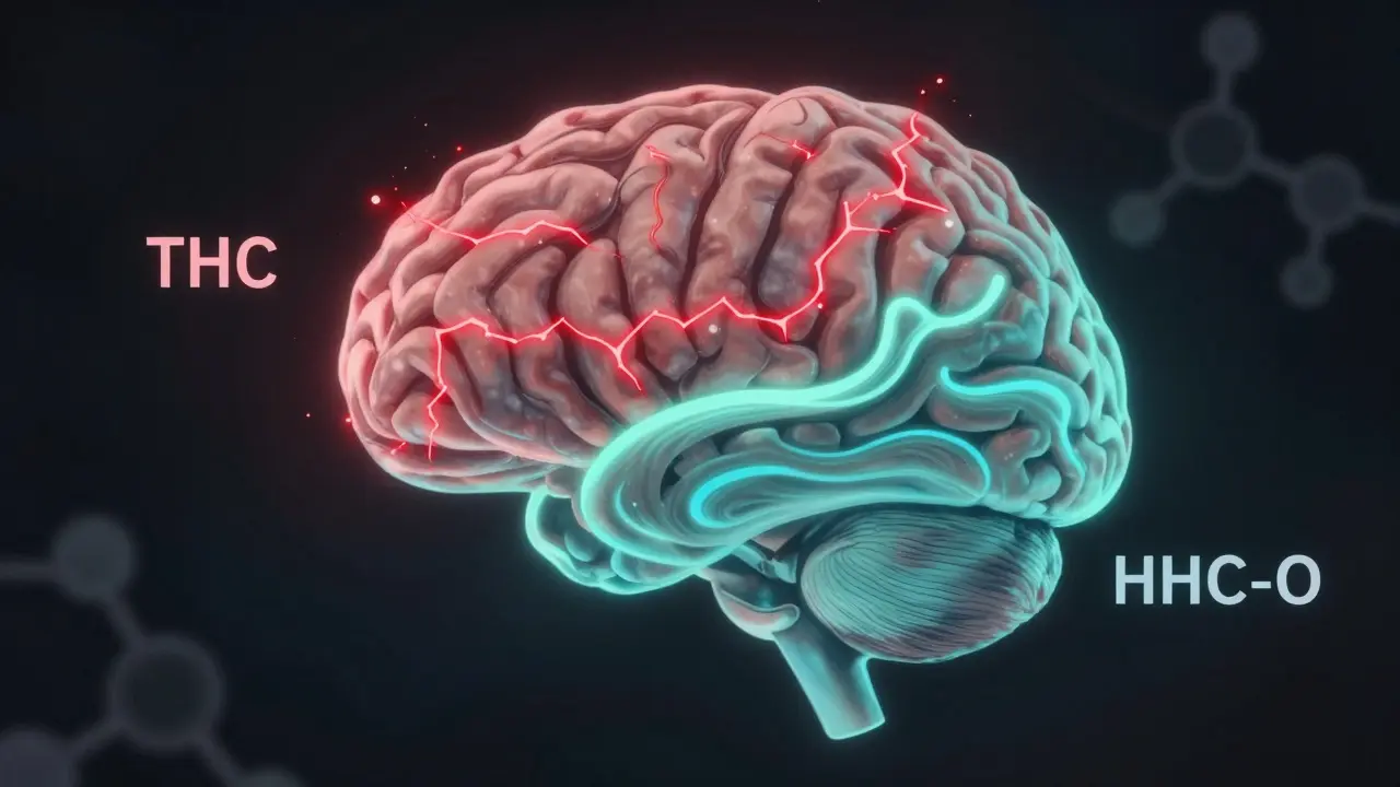 Abstrakte Darstellung eines Gehirns mit ruhigen blauen Wellen statt chaotischer roter Funken, Symbol für Klarheit.