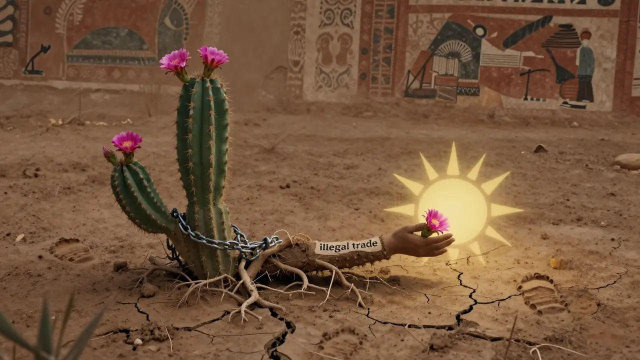 Fragile peyote cactus threatened by illegal harvest and cultural loss