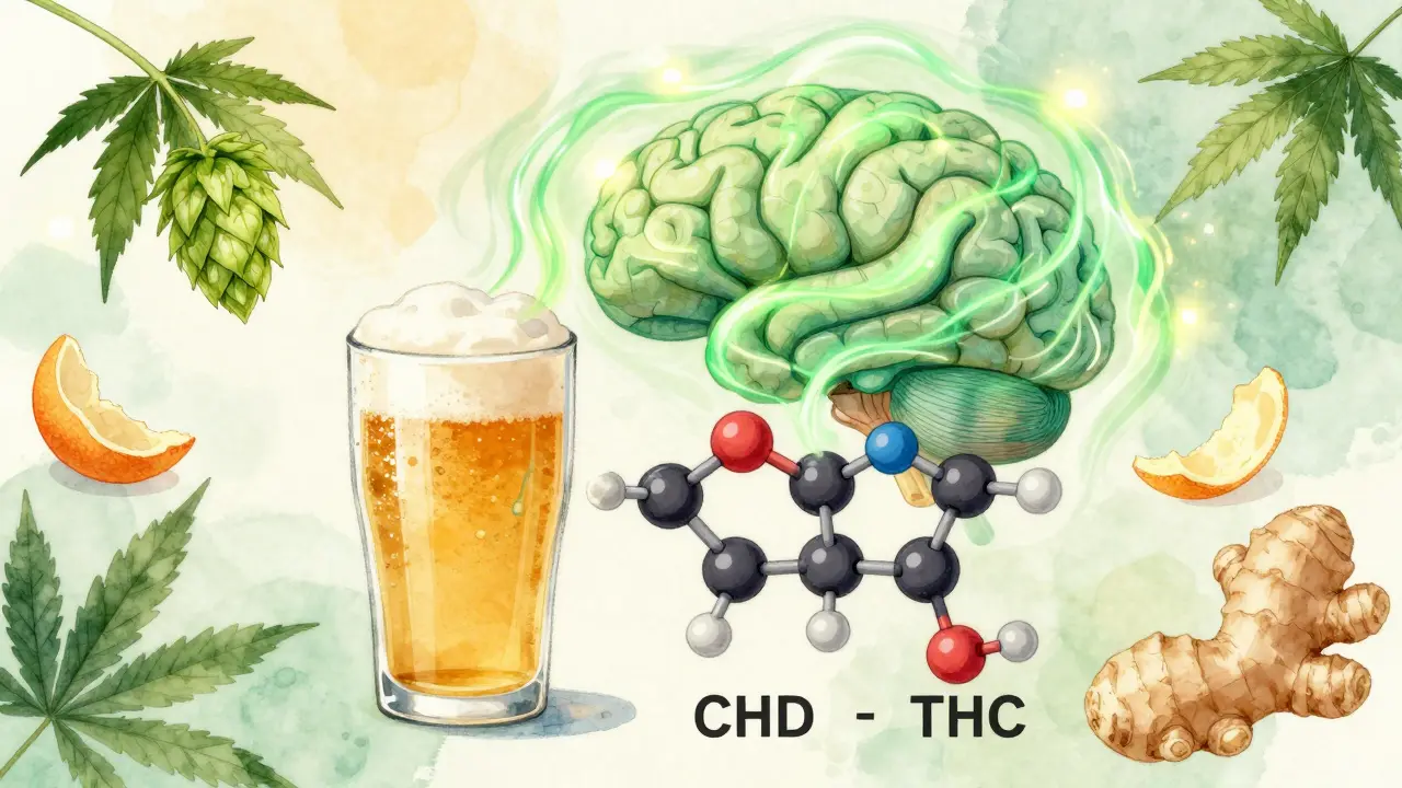 Molekulare Darstellung von CBD und THC, die das Nervensystem beruhigen.