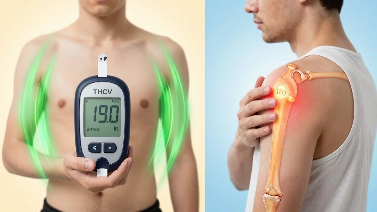 THCV aktiviert CB2-Rezeptoren und lindert Entzündungen in Gelenken.