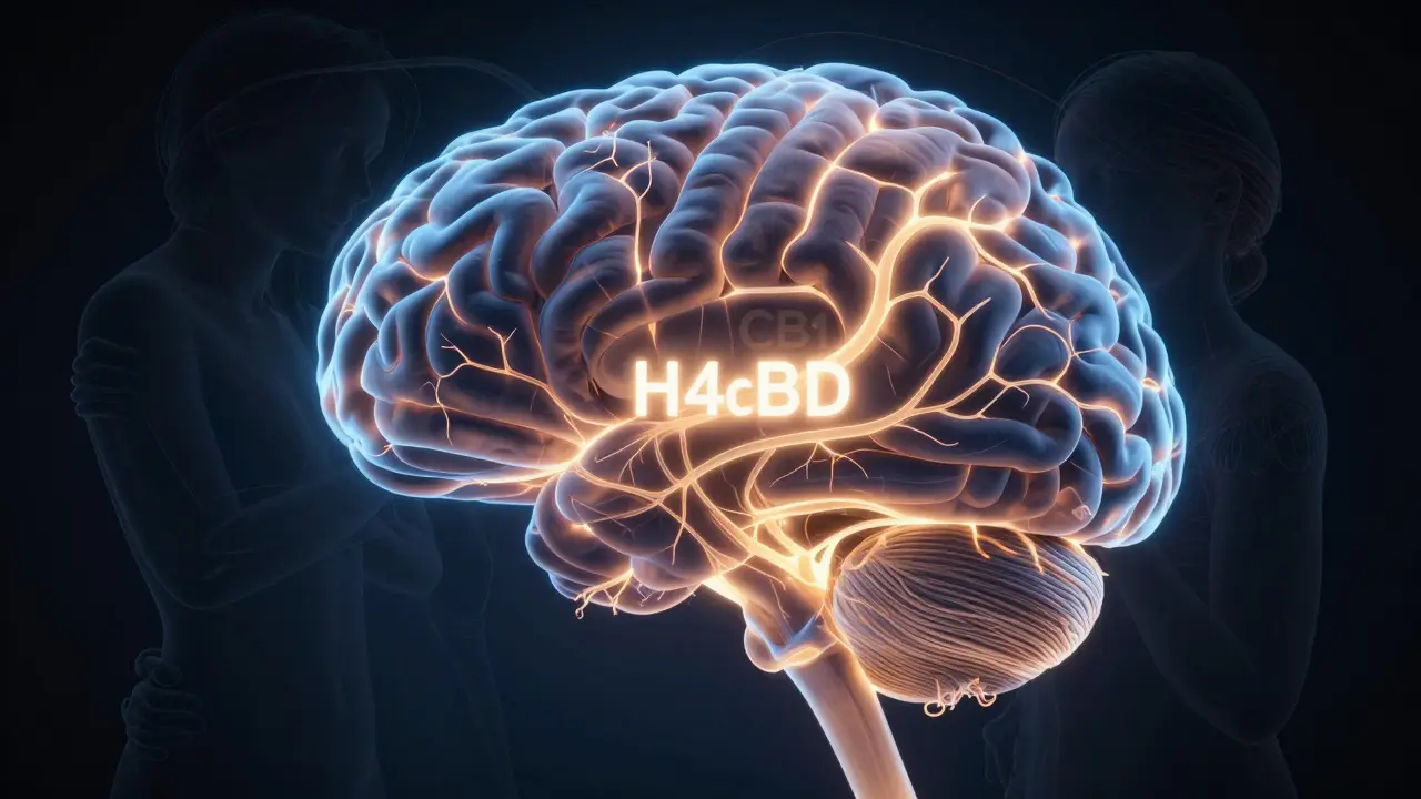 Eine schematische Darstellung des menschlichen Gehirns mit leuchtenden Nervenverbindungen in den Bereichen für Emotion und sexuelle Anregung.