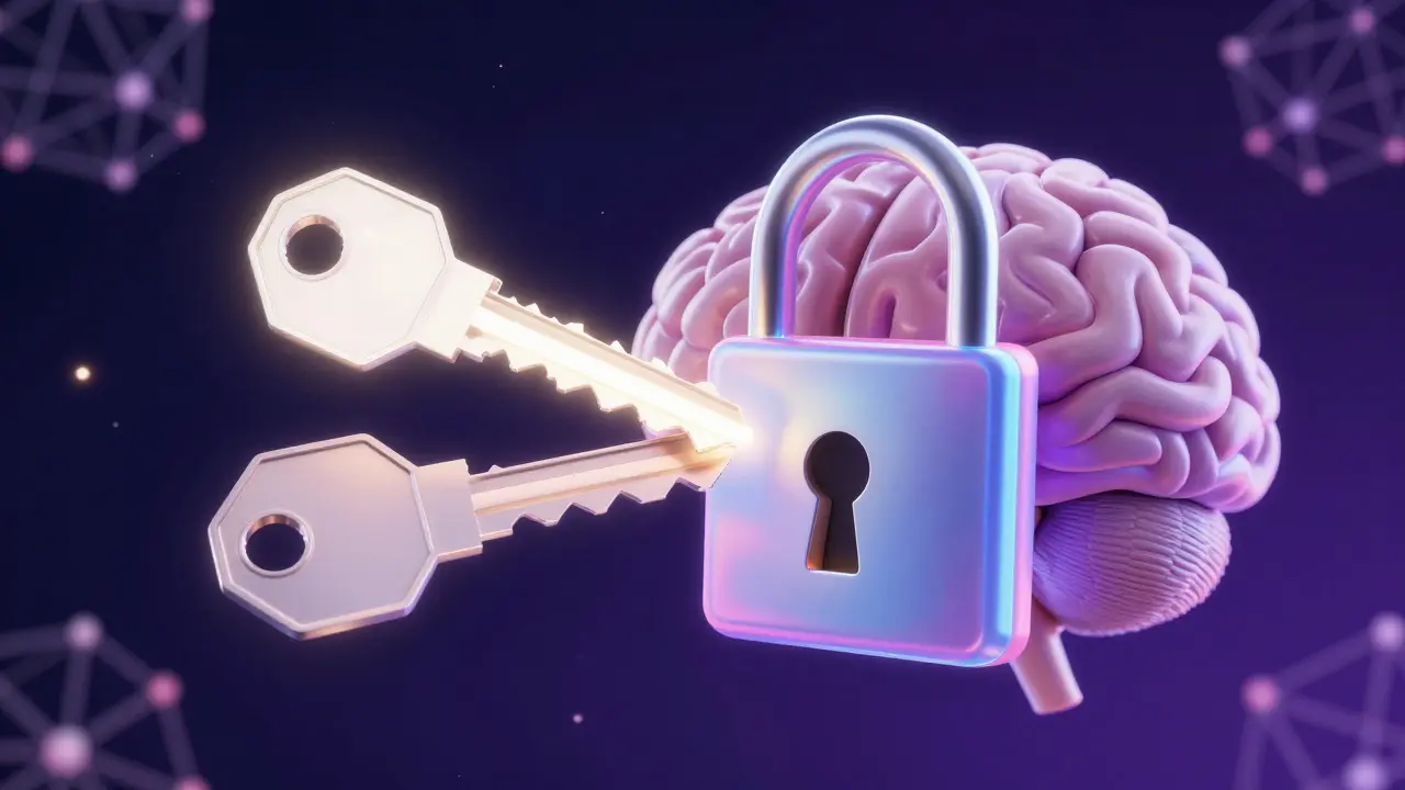 Konzeptuelle Darstellung von Delta-8 und Delta-9 THC an einem Gehirnrezeptor.