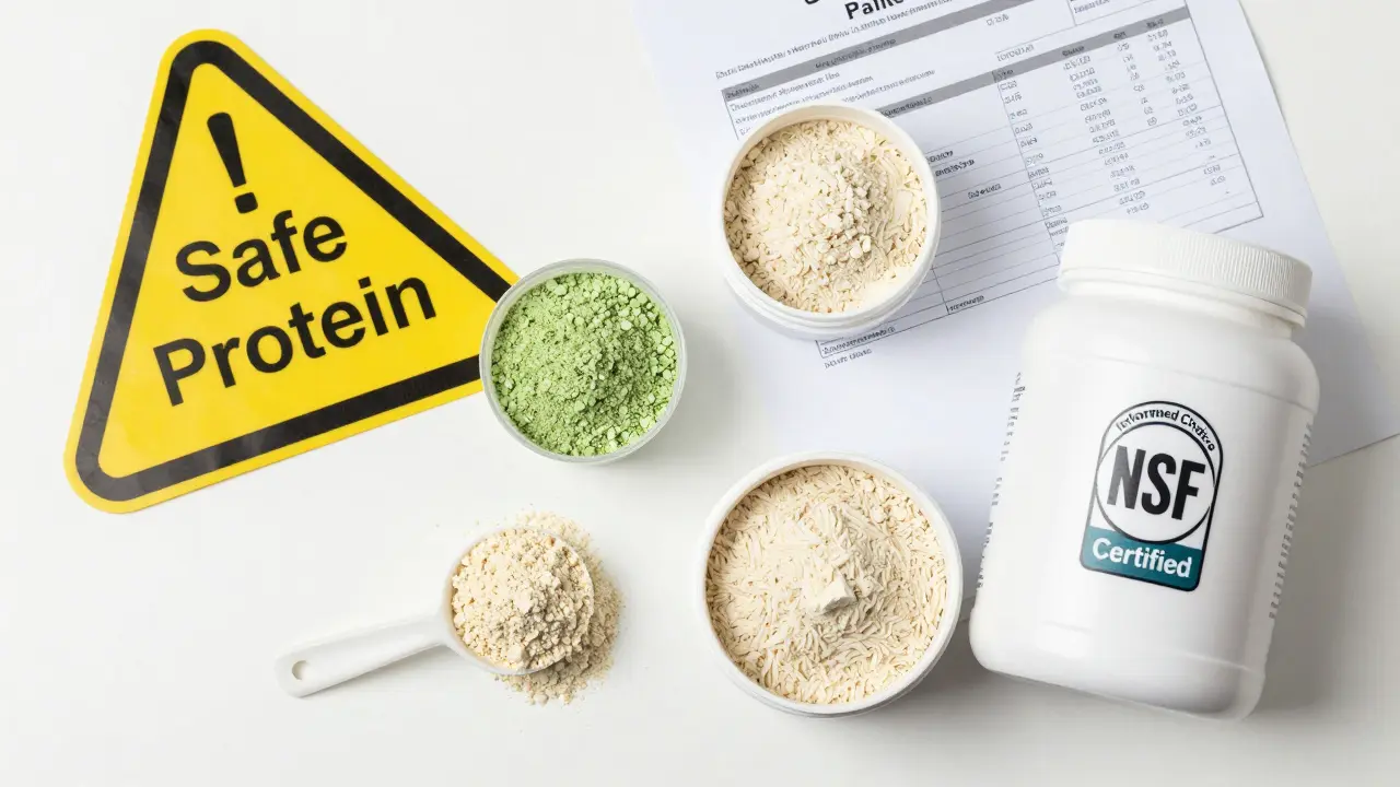 Sichere Proteinalternativen wie Erbsenprotein mit Zertifizierungssiegeln